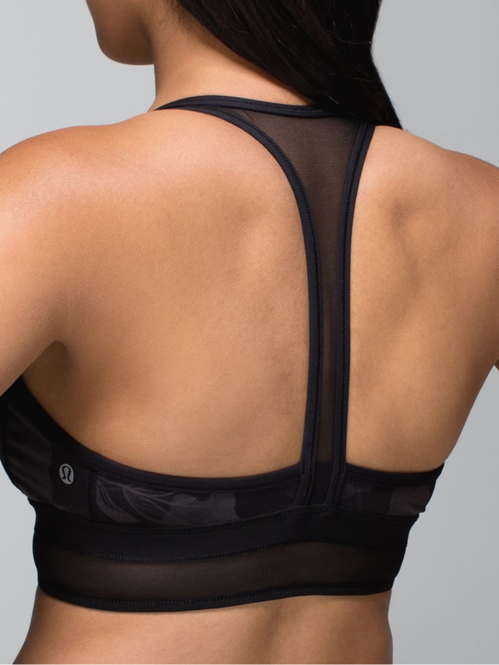 Preloved Lululemon Sz 10 Seek The Heat Bra - Inky Floral Soot Black $52 MSRP - Picture 2 of 6